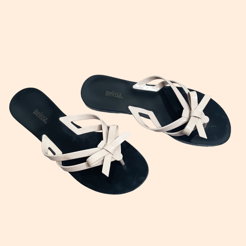Melissa Black Bow Jelly Sandals